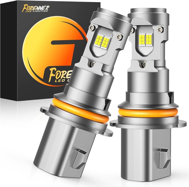 forenner 9004 HB1 Bulb high/low beam, Super Brightness 6500K Cool White, 1:1 Mini Size HB1 Fog Light Bulbs, IP68 Waterproof, Plug and Play Back Up Light Assemblies, Pack of 2 - Image 1